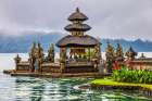 Beratan Temple, also known as Pura Ulun Danu Beratan, Lake Beratan in Bedugul, Bali. Art Print